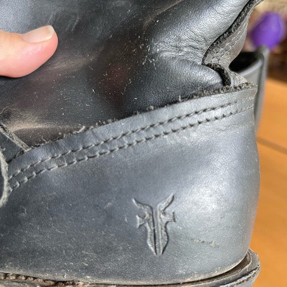 Frye Moto Black Leather Boots - Picture 2 of 6